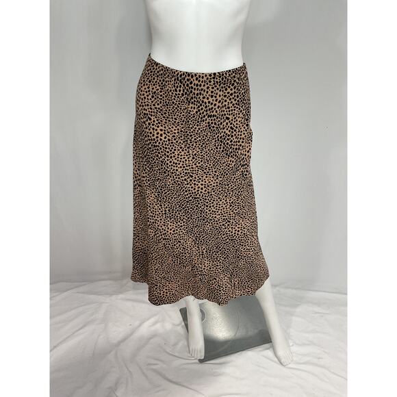 Jenni Kayne 'Cheetah' Brown Slip Skirt Size L - Picture 2 of 5